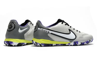 Nike React Tiempo Legend 9 Pro TF Low-Tops Soccer Shoes - Grey/White/Black/Yellow