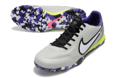 Nike React Tiempo Legend 9 Pro TF Low-Tops Soccer Shoes - Grey/White/Black/Yellow