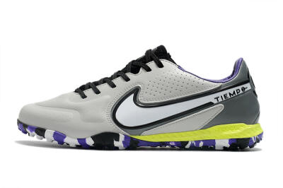 Nike React Tiempo Legend 9 Pro TF Low-Tops Soccer Shoes - Grey/White/Black/Yellow