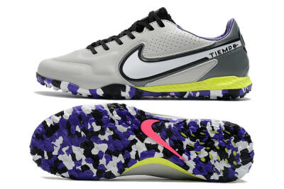 Nike React Tiempo Legend 9 Pro TF Low-Tops Soccer Shoes - Grey/White/Black/Yellow