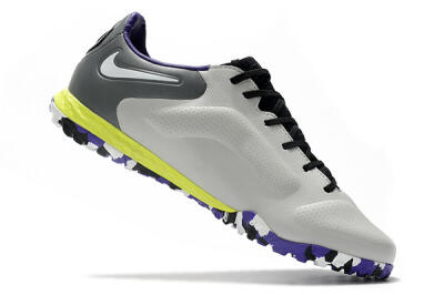 Nike React Tiempo Legend 9 Pro TF Low-Tops Soccer Shoes - Grey/White/Black/Yellow