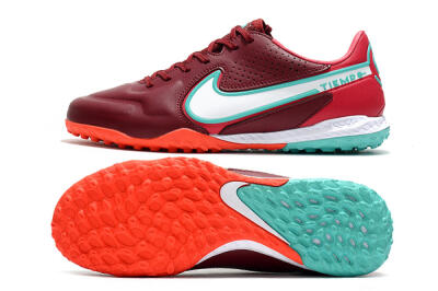 Nike React Tiempo Legend 9 Pro TF Low-Tops Soccer Shoes - Red/White/Jade