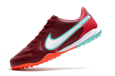 Nike React Tiempo Legend 9 Pro TF Low-Tops Soccer Shoes - Red/White/Jade