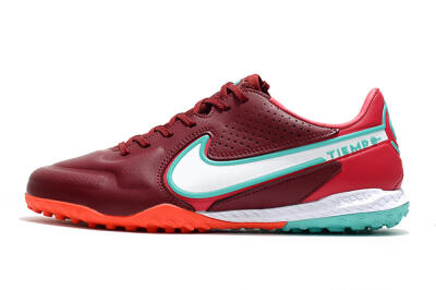 Nike React Tiempo Legend 9 Pro TF Low-Tops Soccer Shoes - Red/White/Jade