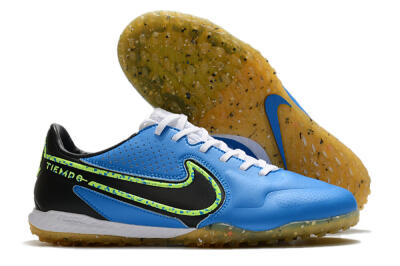 Nike React Tiempo Legend 9 Pro TF Low-Tops Soccer Shoes - Blue/Black/Yellow