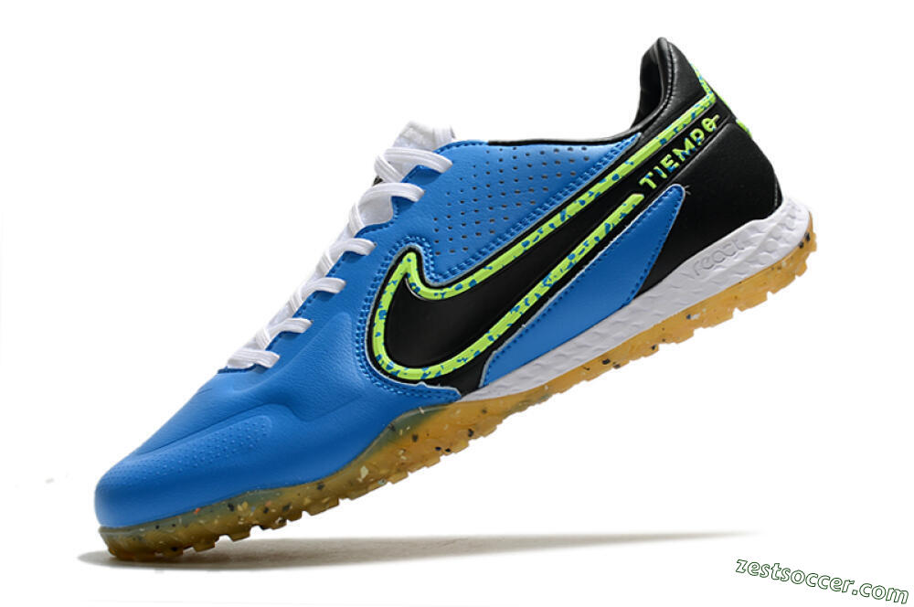Nike React Tiempo Legend 9 Pro TF Low-Tops Soccer Shoes - Blue/Black/Yellow 5