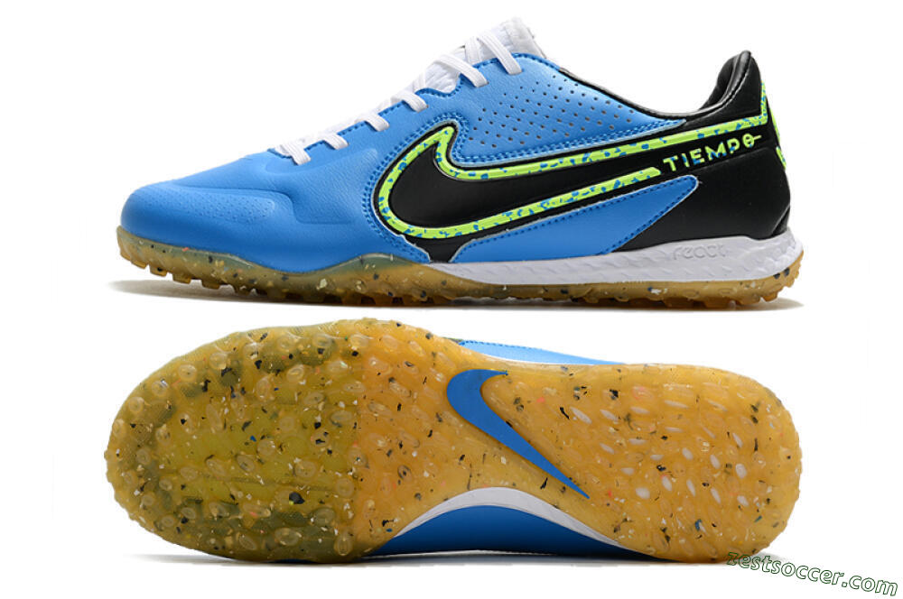 Nike React Tiempo Legend 9 Pro TF Low-Tops Soccer Shoes - Blue/Black/Yellow 1