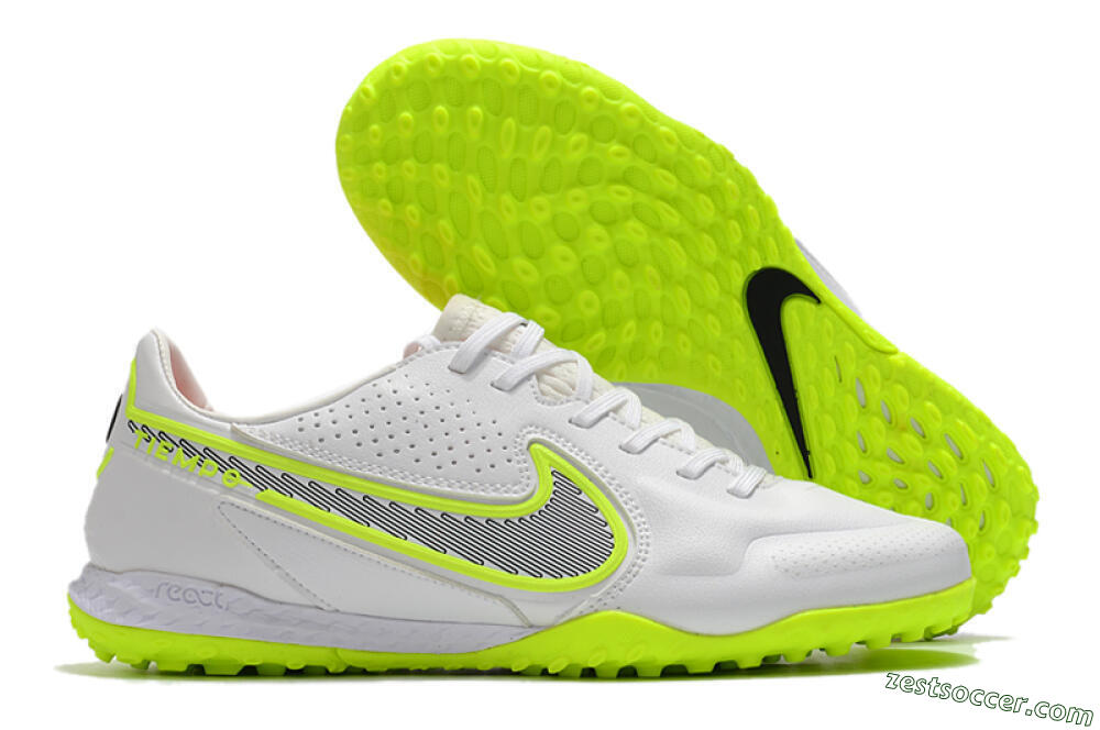 Nike React Tiempo Legend 9 Pro TF Low-Tops Soccer Shoes - White/Yellow/Black 0