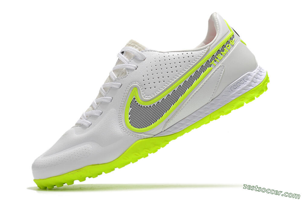 Nike React Tiempo Legend 9 Pro TF Low-Tops Soccer Shoes - White/Yellow/Black 5