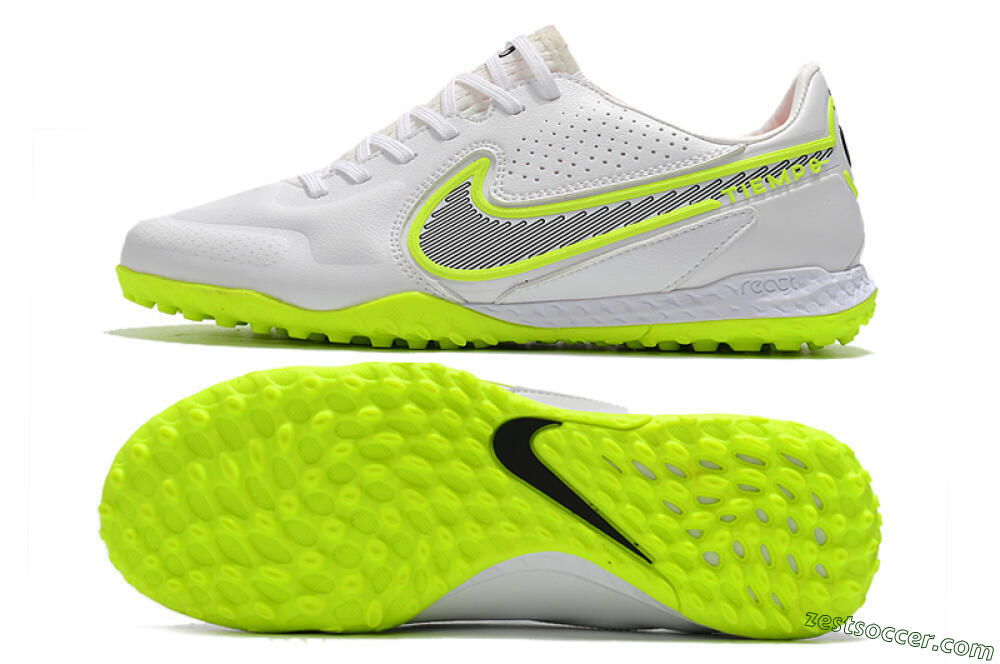 Nike React Tiempo Legend 9 Pro TF Low-Tops Soccer Shoes - White/Yellow/Black 1