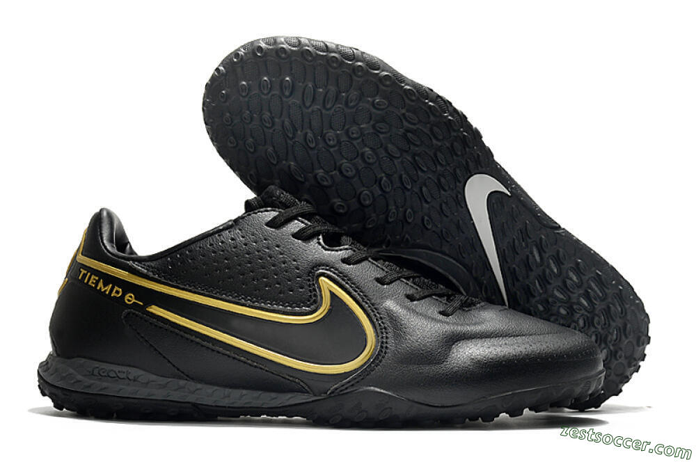Nike React Tiempo Legend 9 Pro TF Low-Tops Soccer Shoes - Black/Gold/White 0