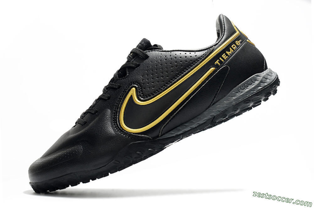 Nike React Tiempo Legend 9 Pro TF Low-Tops Soccer Shoes - Black/Gold/White 5