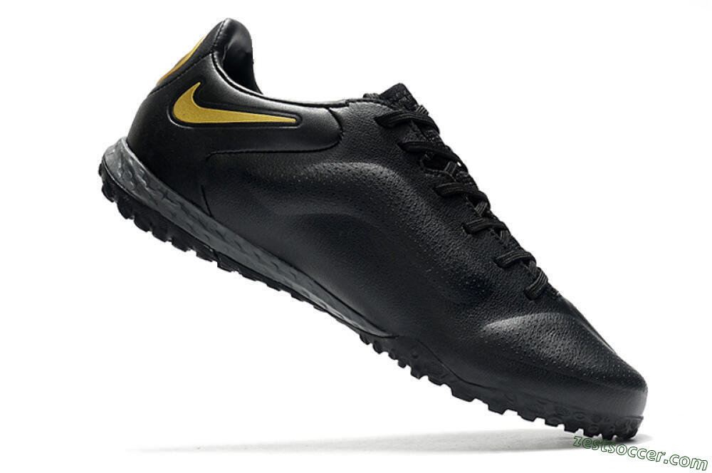 Nike React Tiempo Legend 9 Pro TF Low-Tops Soccer Shoes - Black/Gold/White 4