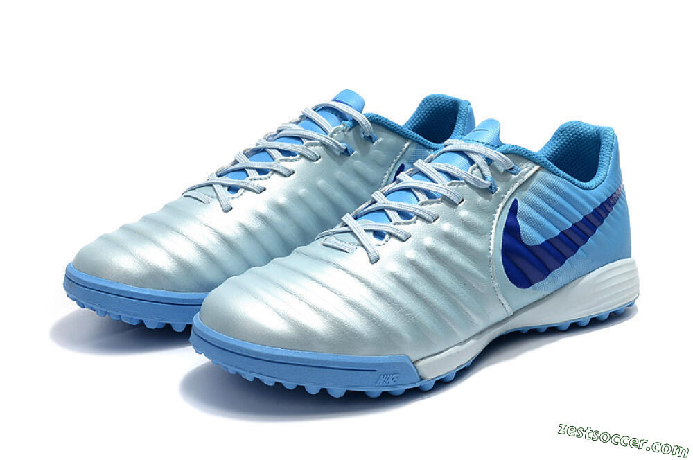 Nike Tiempox Ligera IV TF Low-Tops Soccer Shoes - Jade/Blue 5