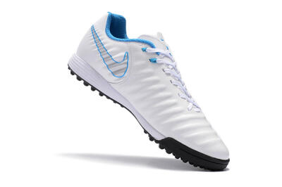 Nike Tiempox Ligera IV TF Low-Tops Soccer Shoes - White/Silver/Blue