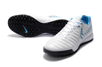 Nike Tiempox Ligera IV TF Low-Tops Soccer Shoes - White/Silver/Blue