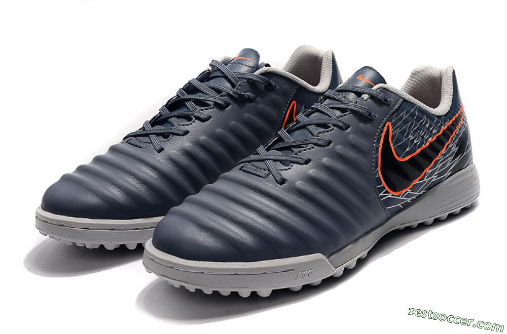 Nike Tiempox Ligera IV TF Low-Tops Soccer Shoes - Grey/Red/Black 5