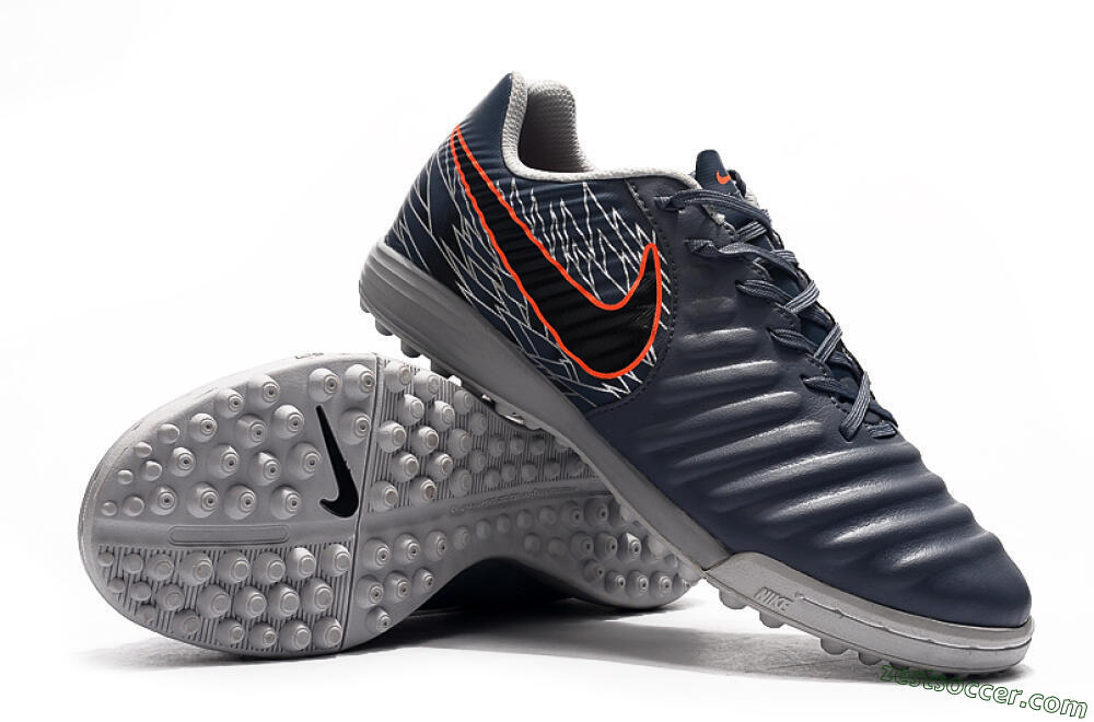 Nike Tiempox Ligera IV TF Low-Tops Soccer Shoes - Grey/Red/Black 4