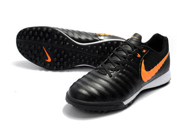 Nike Tiempox Ligera IV TF Low-Tops Soccer Shoes - Black/Orange/White