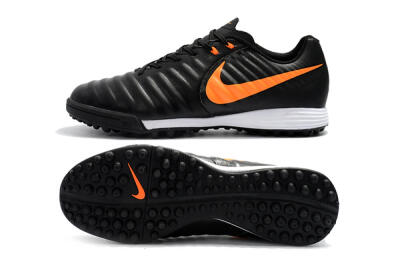 Nike Tiempox Ligera IV TF Low-Tops Soccer Shoes - Black/Orange/White