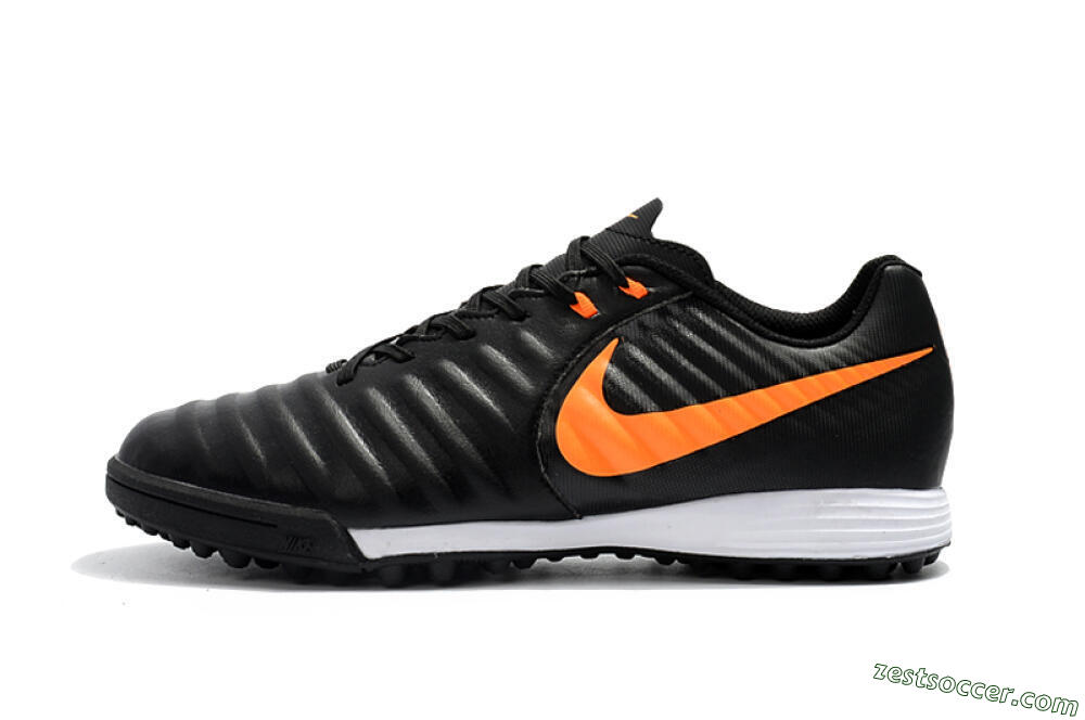 Nike Tiempox Ligera IV TF Low-Tops Soccer Shoes - Black/Orange/White 2