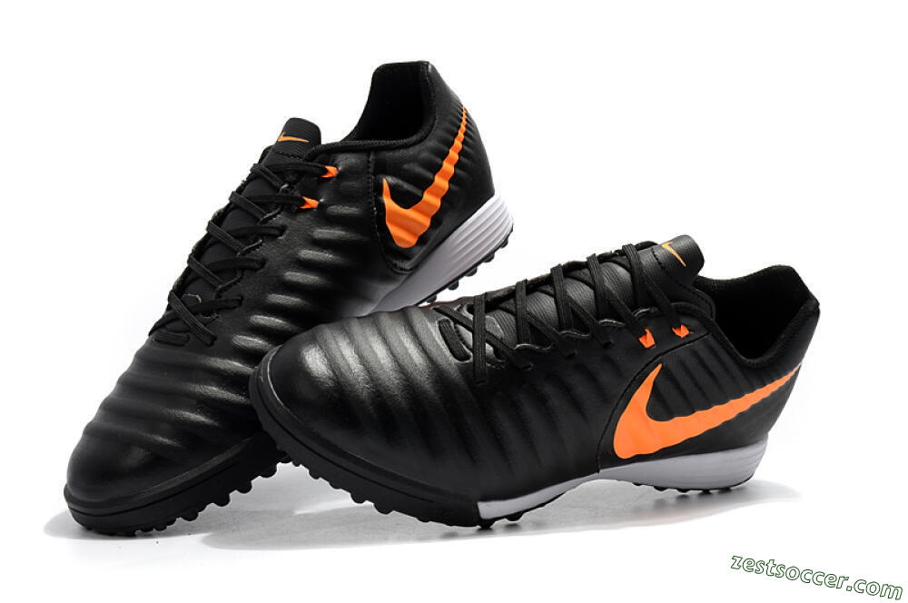 Nike Tiempox Ligera IV TF Low-Tops Soccer Shoes - Black/Orange/White 6