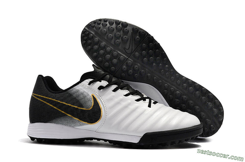 Nike Tiempox Ligera IV TF Low-Tops Soccer Shoes - White/Gold/Black 0