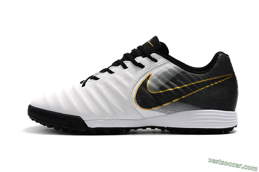 Nike Tiempox Ligera IV TF Low-Tops Soccer Shoes - White/Gold/Black 2