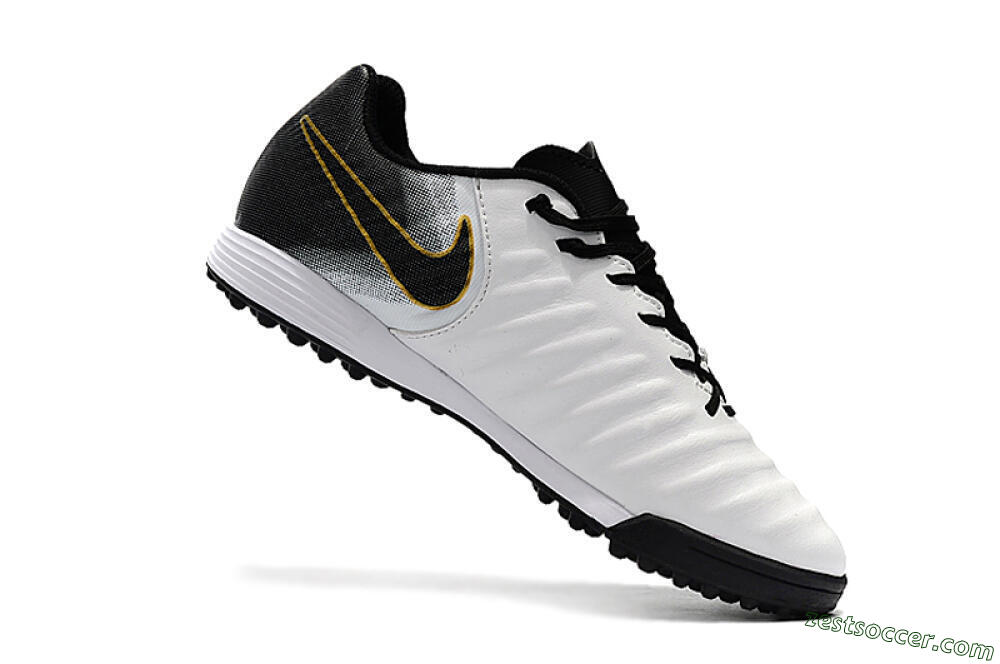Nike Tiempox Ligera IV TF Low-Tops Soccer Shoes - White/Gold/Black 7