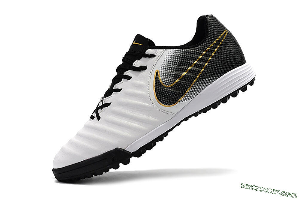 Nike Tiempox Ligera IV TF Low-Tops Soccer Shoes - White/Gold/Black 8