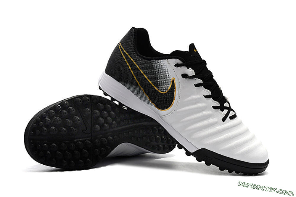 Nike Tiempox Ligera IV TF Low-Tops Soccer Shoes - White/Gold/Black 4