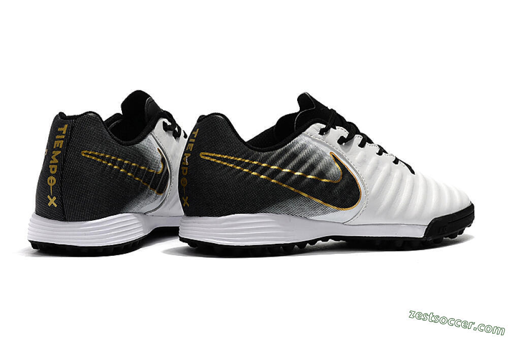 Nike Tiempox Ligera IV TF Low-Tops Soccer Shoes - White/Gold/Black 9
