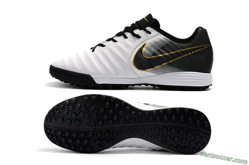 Nike Tiempox Ligera IV TF Low-Tops Soccer Shoes - White/Gold/Black 1