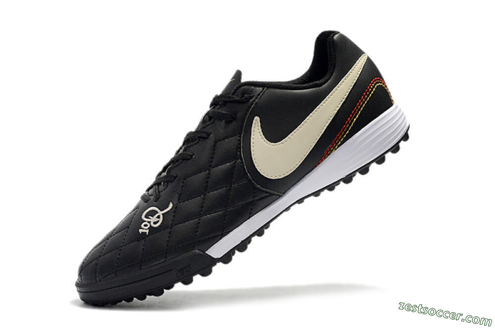 Nike Tiempox Finale 10R TF Low-Tops Soccer Shoes - Black/Beige/White 8