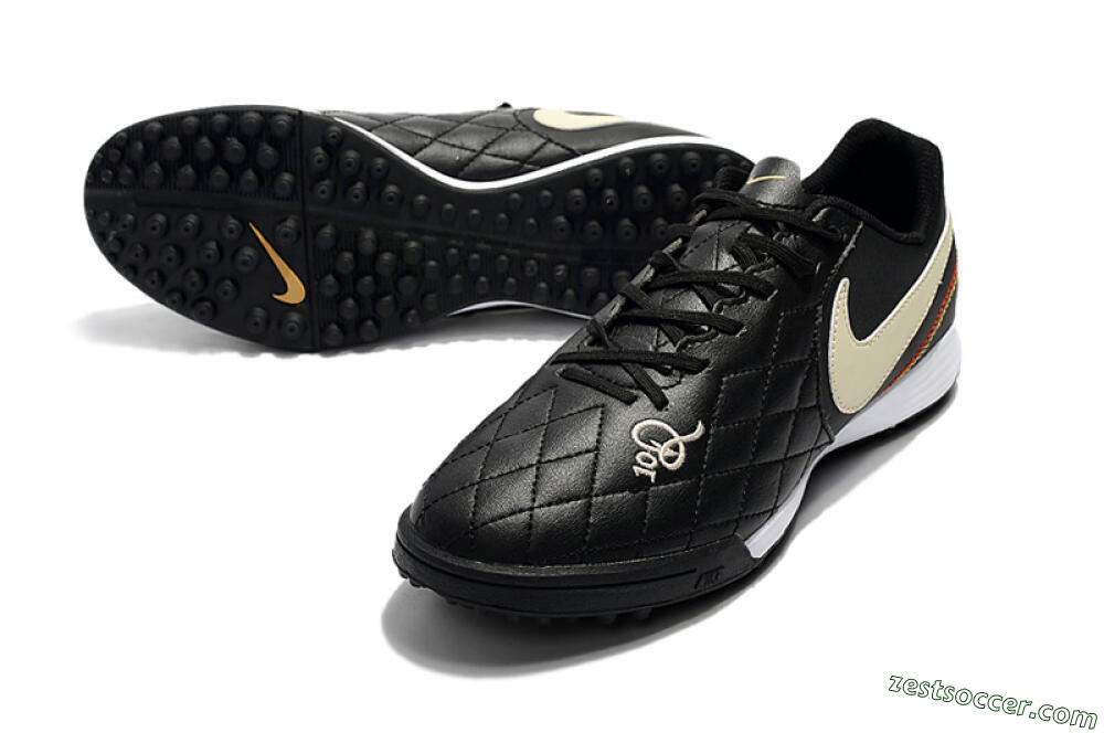 Nike Tiempox Finale 10R TF Low-Tops Soccer Shoes - Black/Beige/White 3