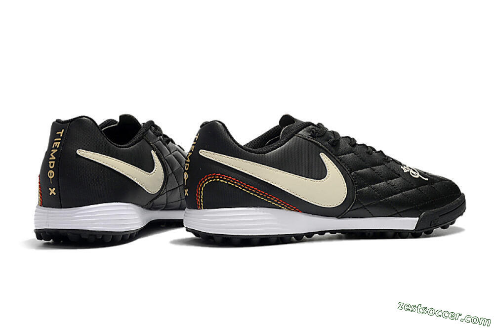 Nike Tiempox Finale 10R TF Low-Tops Soccer Shoes - Black/Beige/White 9
