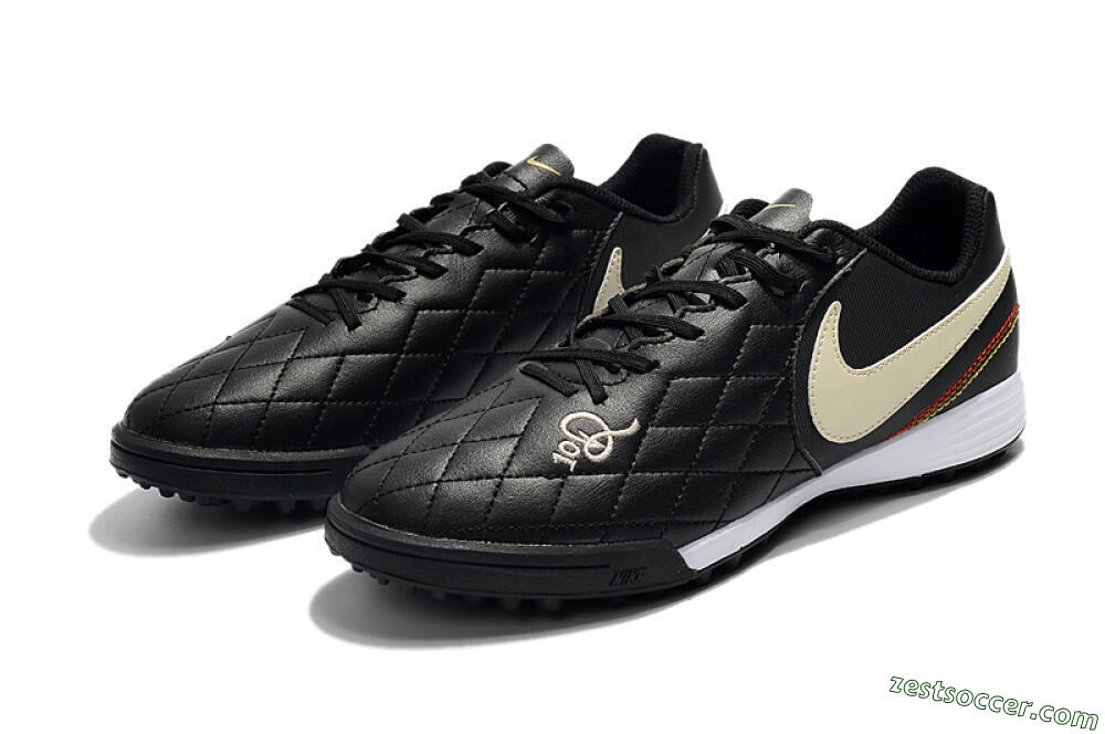 Nike Tiempox Finale 10R TF Low-Tops Soccer Shoes - Black/Beige/White 5