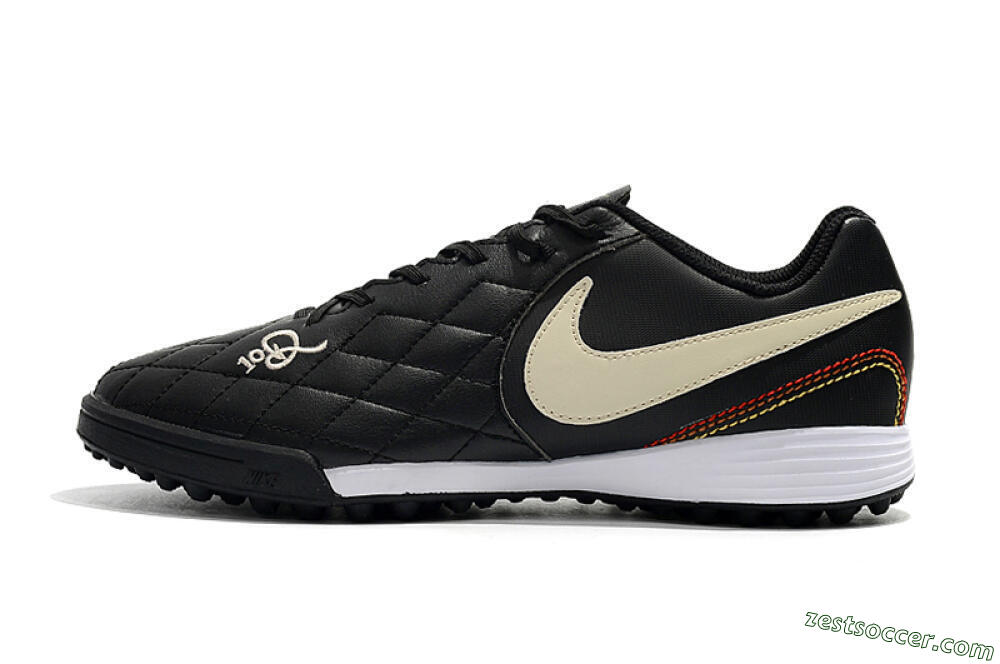 Nike Tiempox Finale 10R TF Low-Tops Soccer Shoes - Black/Beige/White 2