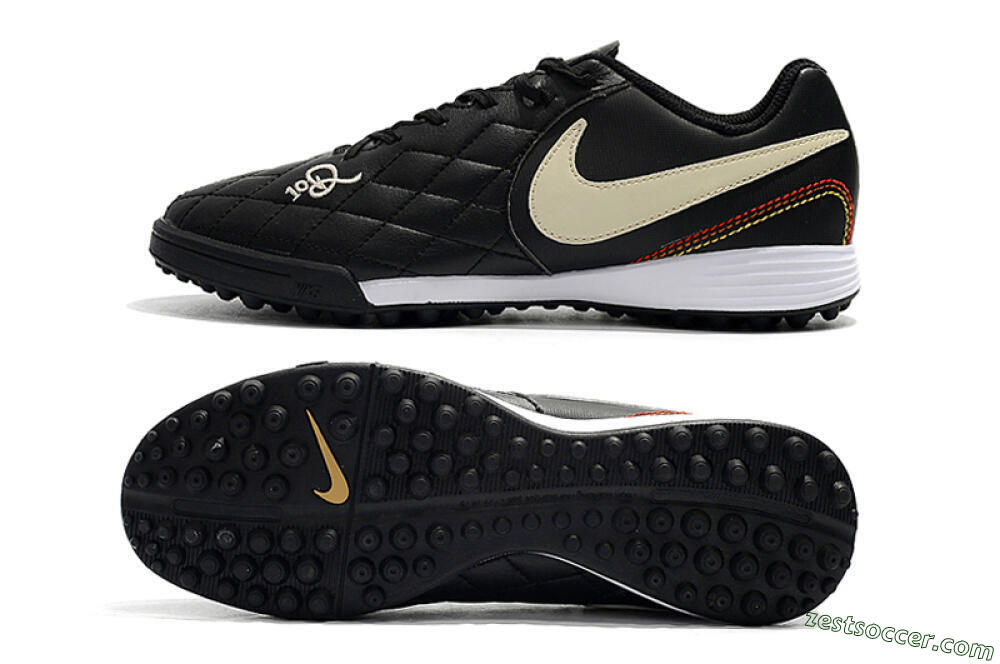 Nike Tiempox Finale 10R TF Low-Tops Soccer Shoes - Black/Beige/White 1