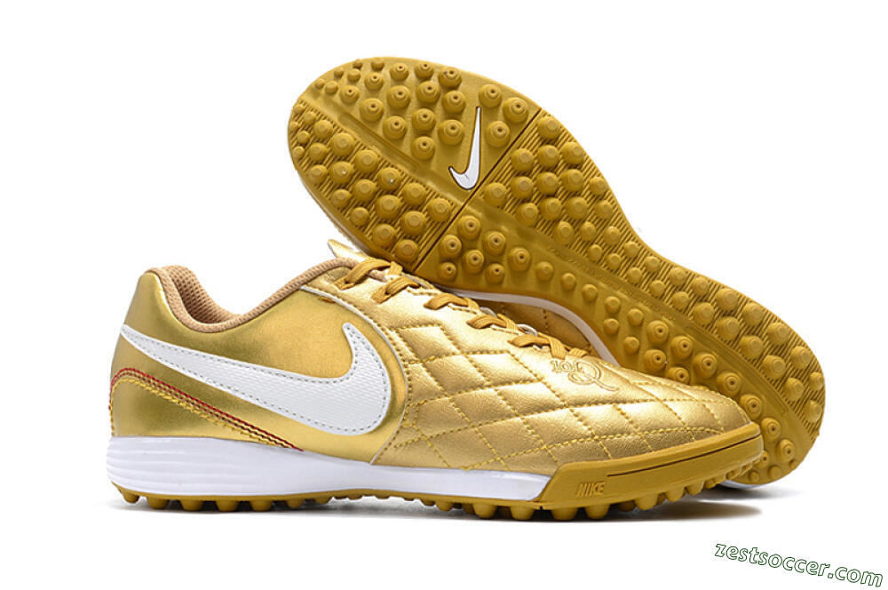 Nike Tiempox Finale 10R TF Low-Tops Soccer Shoes - Gold/White 0