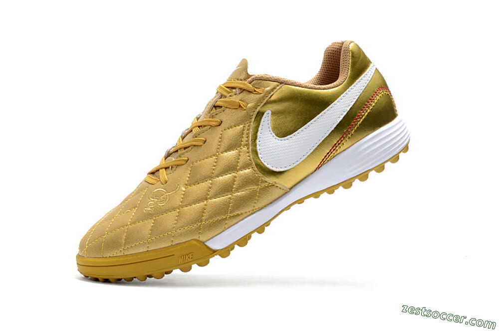 Nike Tiempox Finale 10R TF Low-Tops Soccer Shoes - Gold/White 8