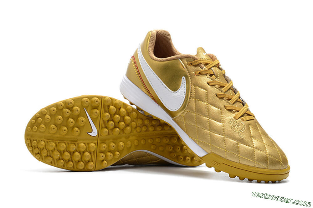 Nike Tiempox Finale 10R TF Low-Tops Soccer Shoes - Gold/White 4