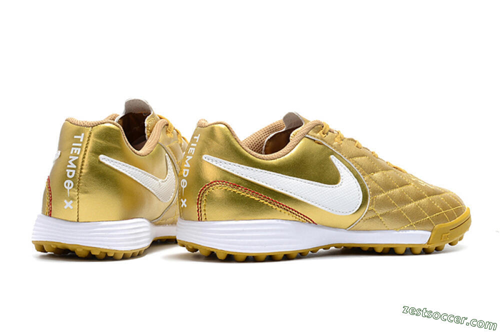 Nike Tiempox Finale 10R TF Low-Tops Soccer Shoes - Gold/White 9