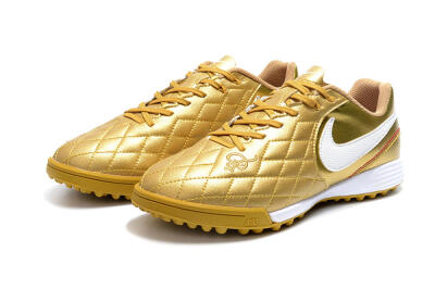 Nike Tiempox Finale 10R TF Low-Tops Soccer Shoes - Gold/White