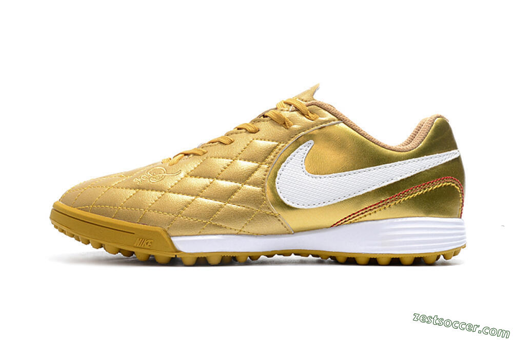 Nike Tiempox Finale 10R TF Low-Tops Soccer Shoes - Gold/White 2