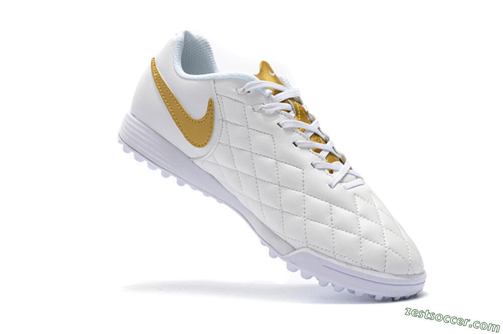 Nike Tiempox Finale 10R TF Low-Tops Soccer Shoes - White/Gold/Red 7