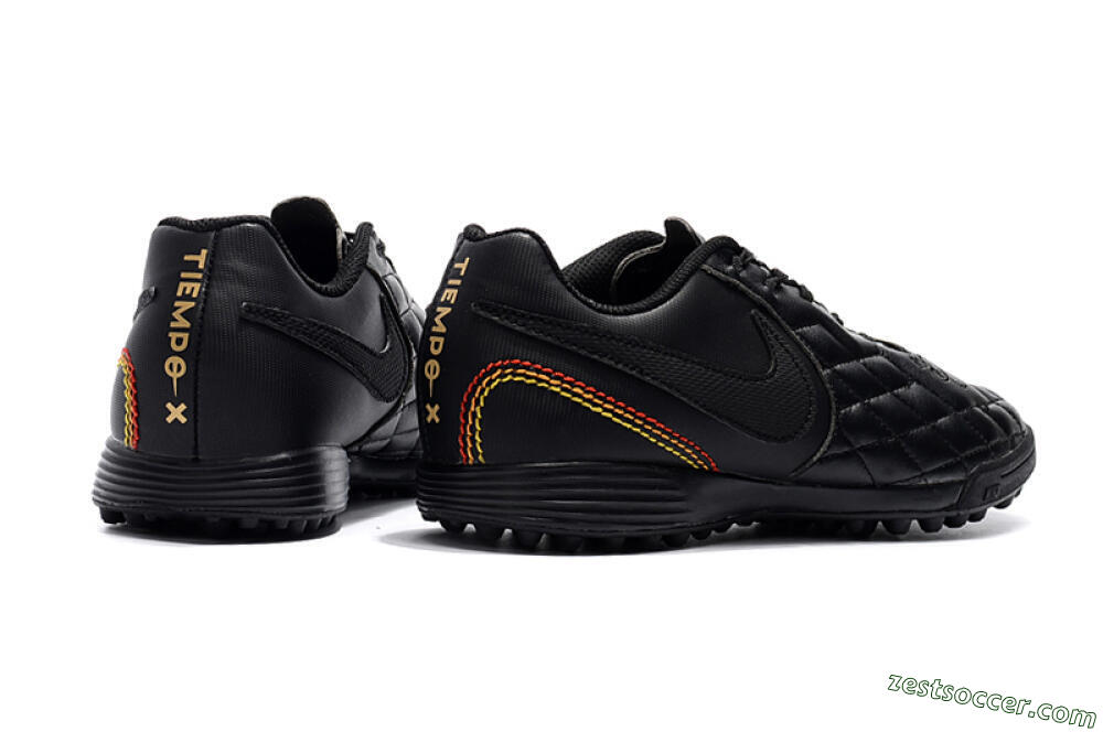 Nike Tiempox Finale 10R TF Low-Tops Soccer Shoes - Black/Red/Yellow 9