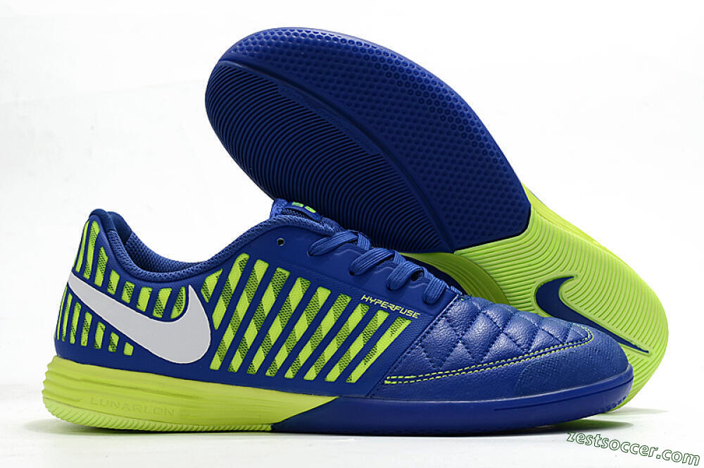 Nike Lunar Gato 2 IC Low-Tops Soccer Shoes - Blue/Yellow/White 0