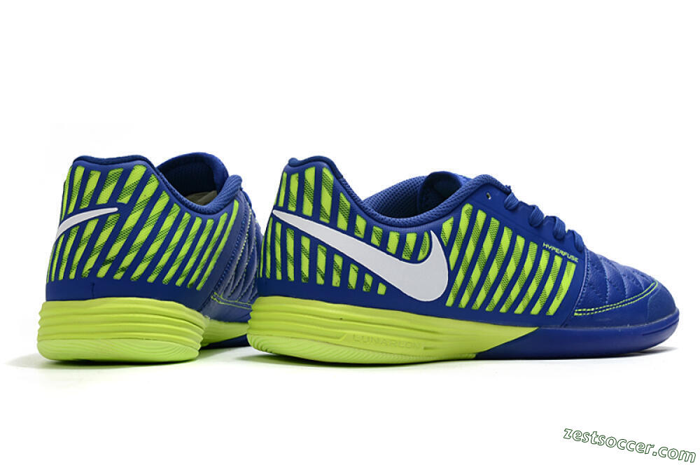 Nike Lunar Gato 2 IC Low-Tops Soccer Shoes - Blue/Yellow/White 6