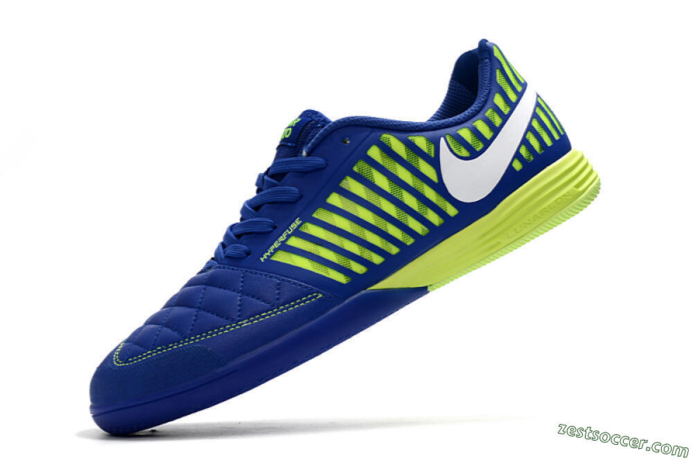 Nike Lunar Gato 2 IC Low-Tops Soccer Shoes - Blue/Yellow/White 5